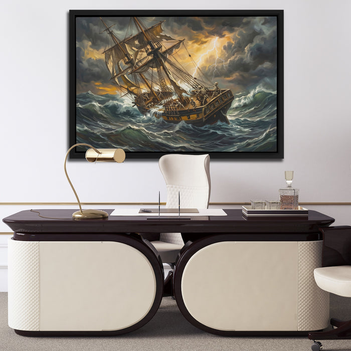 Skeleton Ship Tempest canvas wall art, room view