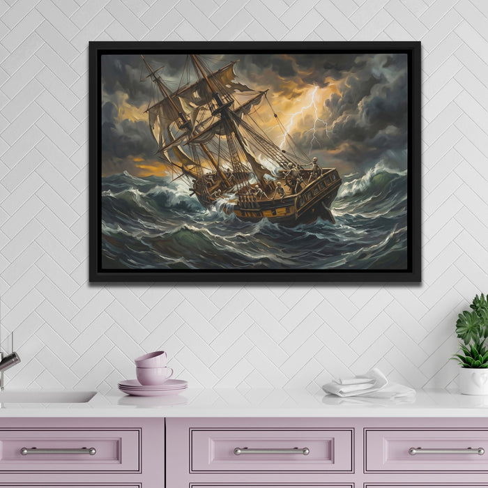 Skeleton Ship Tempest canvas wall art, room view