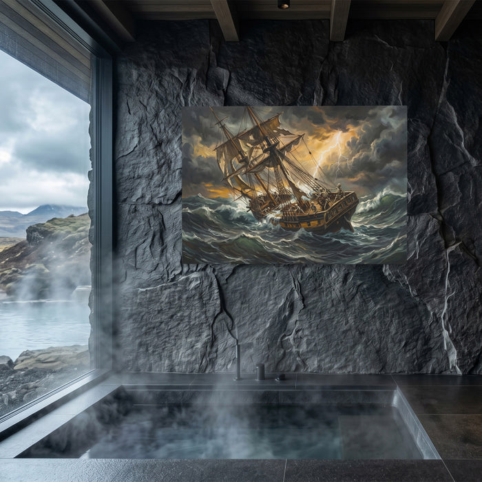 Skeleton Ship Tempest canvas wall art, room view
