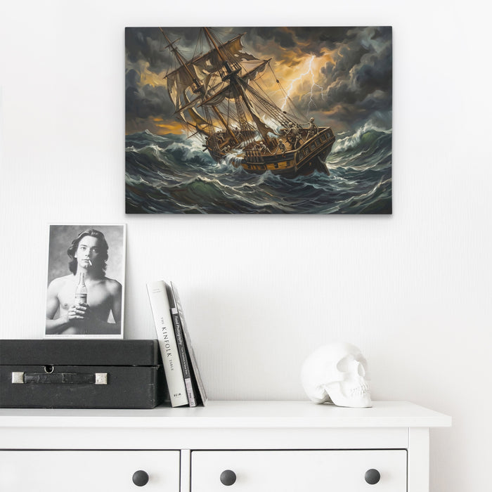 Skeleton Ship Tempest canvas wall art, room view