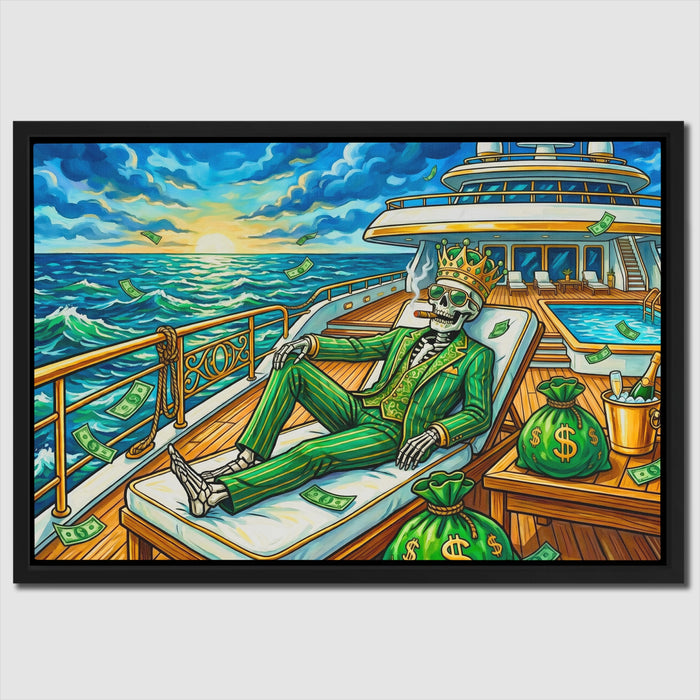 Skeleton Tycoon Sunset canvas wall art