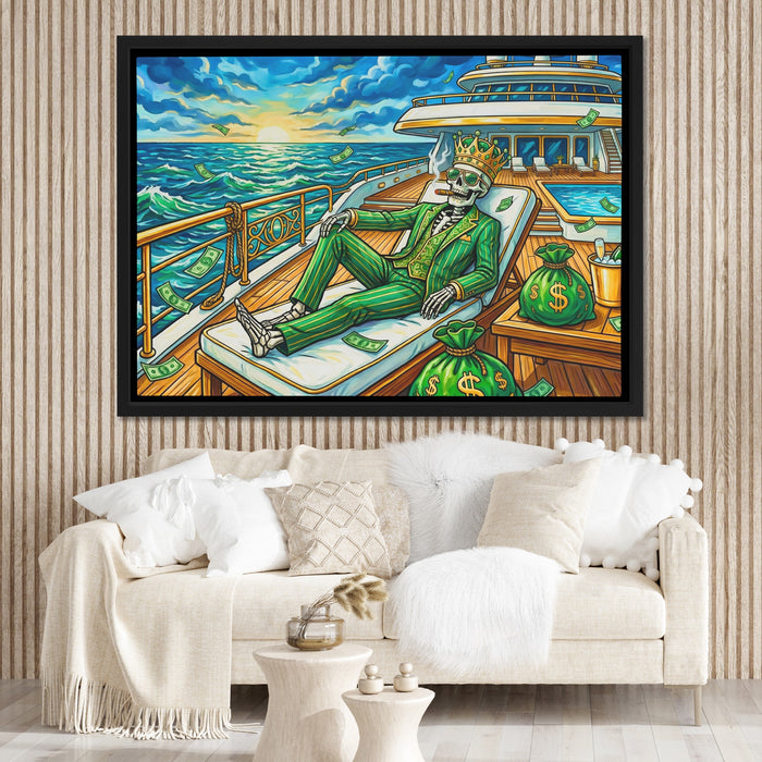 Skeleton Tycoon Sunset canvas wall art, room view