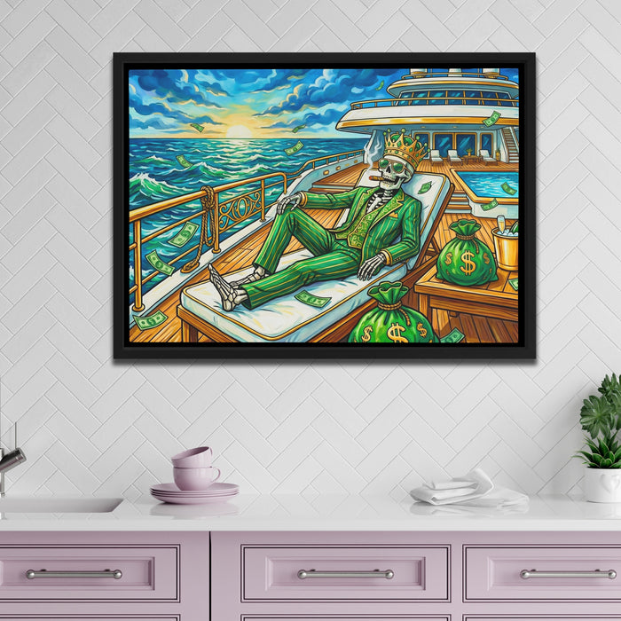 Skeleton Tycoon Sunset canvas wall art, room view