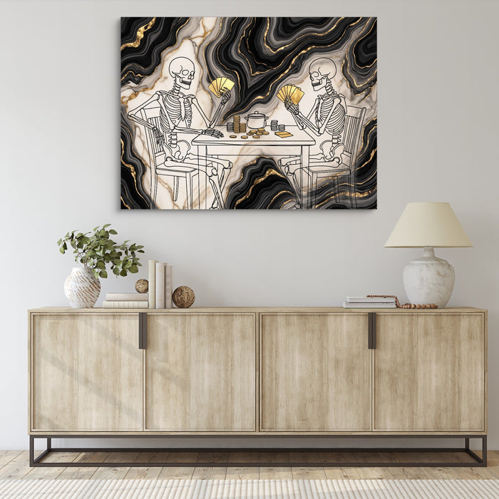 Skeletons Golden Game — skeletons golden game sq living room desk 1land flush print