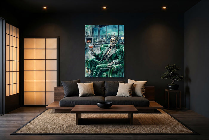 Skeleton's Nightcap - Luxury Wall Art