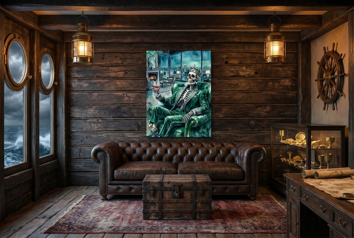 Skeleton's Nightcap - Luxury Wall Art