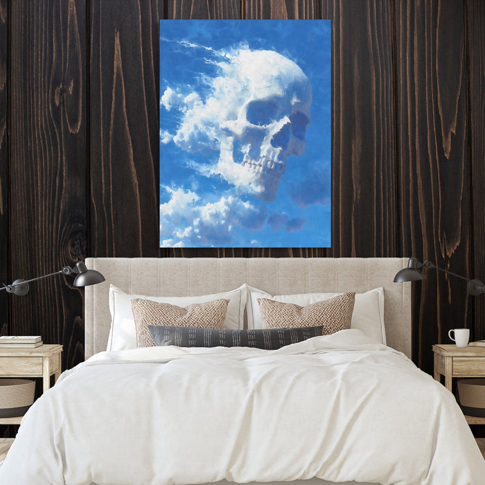 Skull Cumulus Cloud — skull cumulus cloud sq bedroom with wood walls 1port flush print