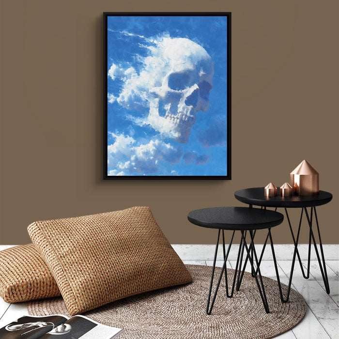Skull Cumulus Cloud — skull cumulus cloud sq brown wallroom 1port framed black