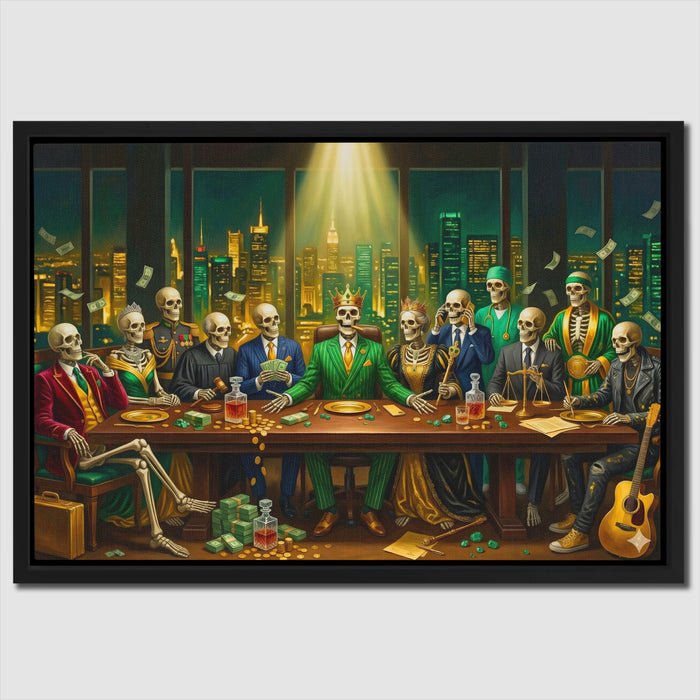 Skull Last Supper canvas wall art