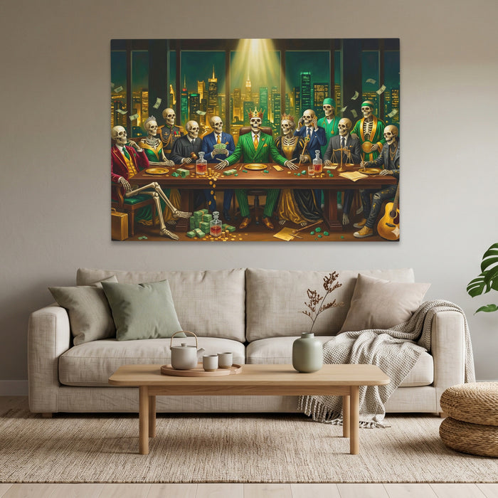 Skull Last Supper canvas wall art, room view