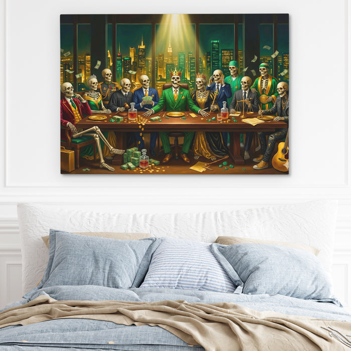 Skull Last Supper canvas wall art, room view