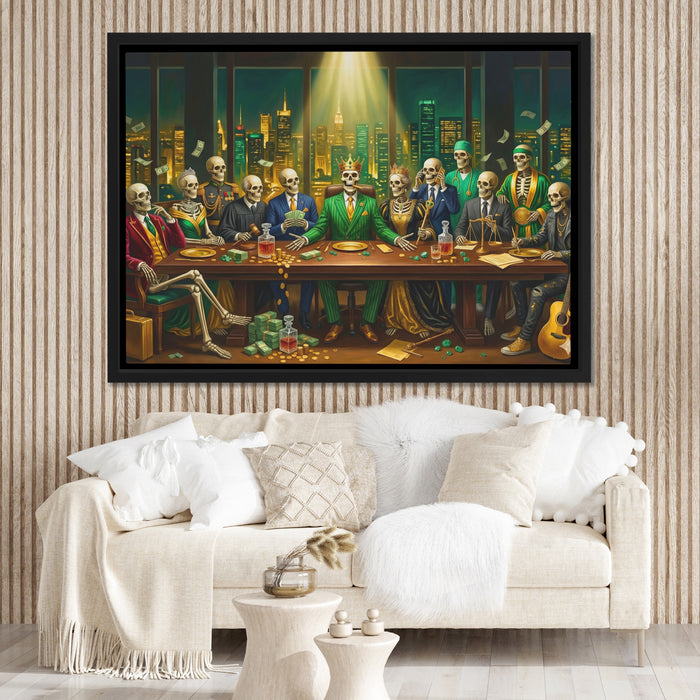 Skull Last Supper canvas wall art, room view