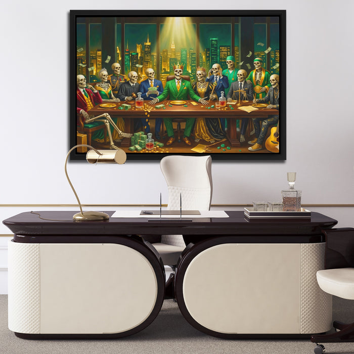 Skull Last Supper canvas wall art, room view