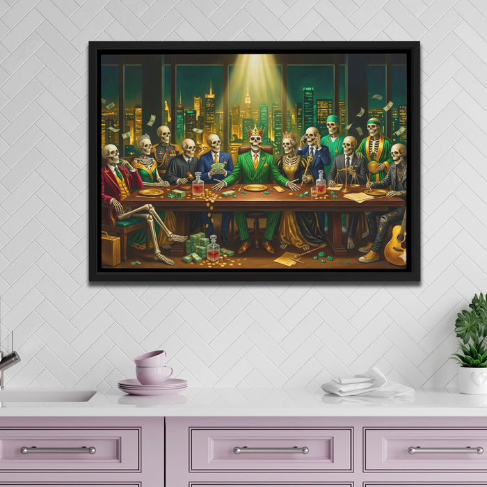 Skull Last Supper canvas wall art, room view