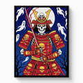 Skull Samurai Midnight — skull samurai midnight white studio framed black