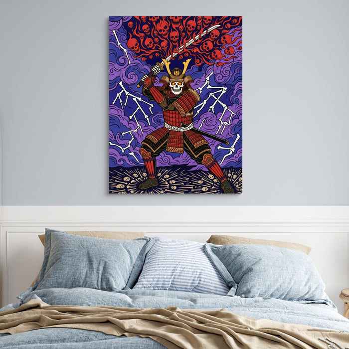Skull Samurai Thunder — skull samurai thunder sq blue bedroom 1port flush print