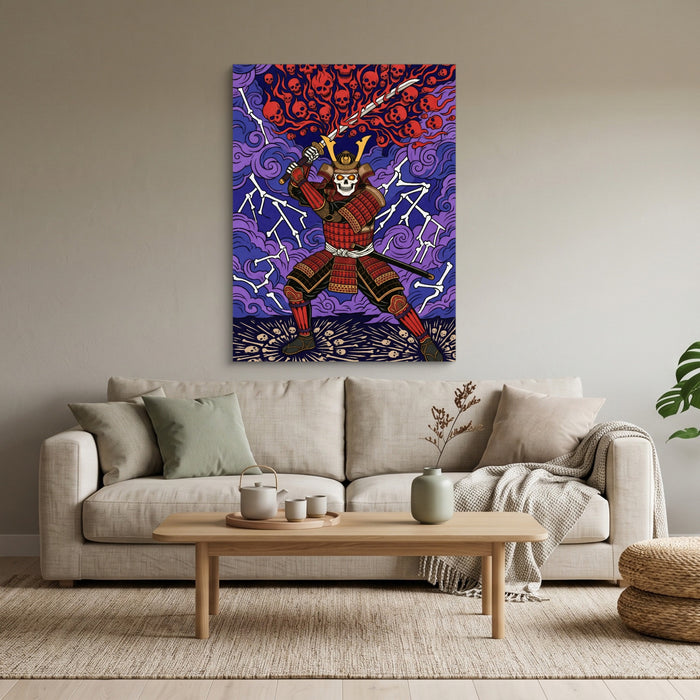 Skull Samurai Thunder — skull samurai thunder sq calm vibes 1port flush print