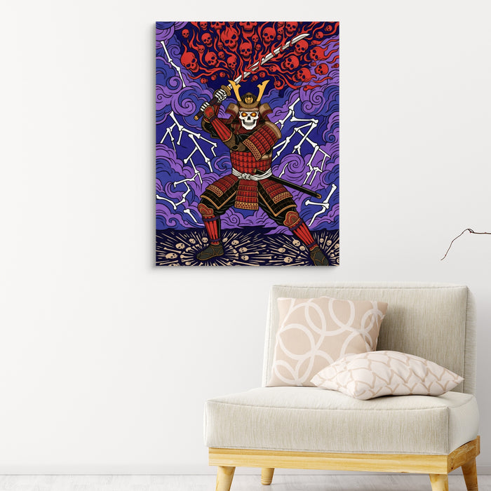 Skull Samurai Thunder — skull samurai thunder sq pink chair wall 1port flush print