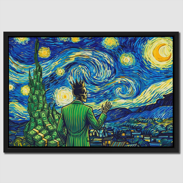 Skull Swirling Cosmos canvas wall art