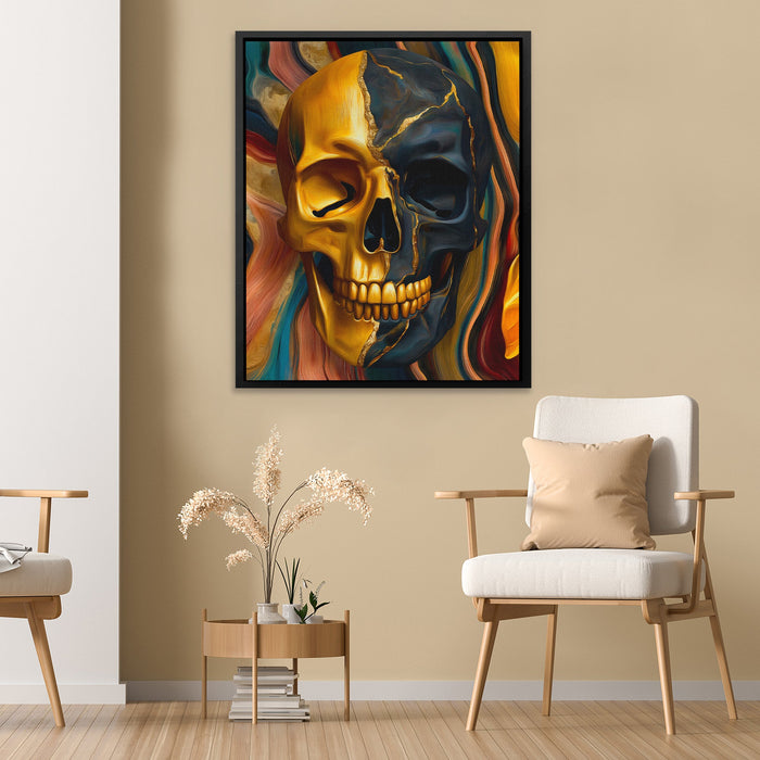 Skulls Golden Shadow - Luxury Wall Art
