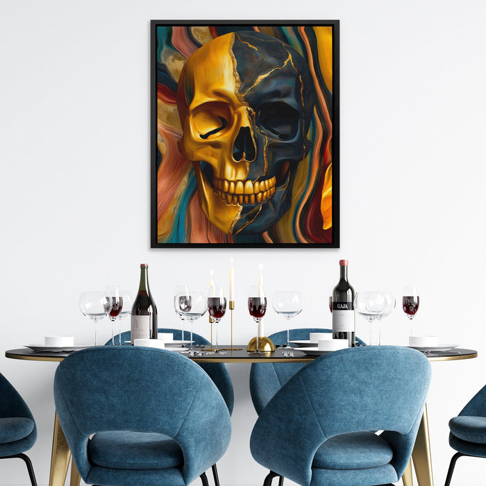 Skulls Golden Shadow - Luxury Wall Art