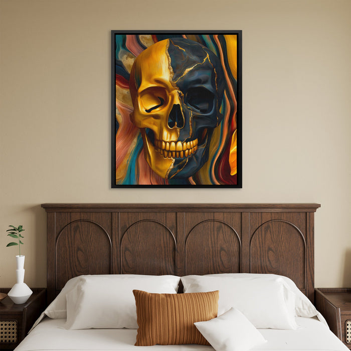 Skulls Golden Shadow - Luxury Wall Art