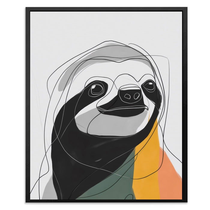Sloth Ink Smile canvas wall art