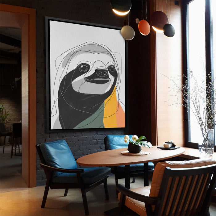 Sloth Ink Smile canvas wall art, room view
