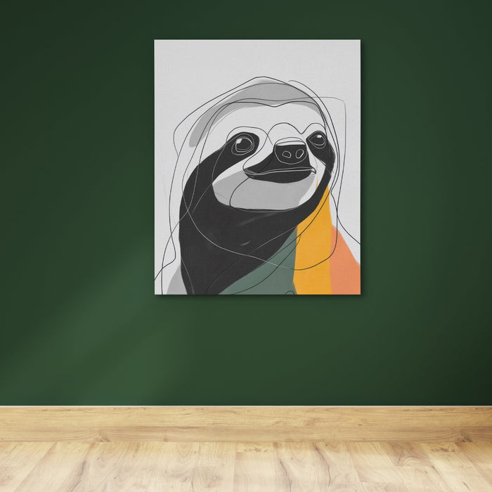 Sloth Ink Smile canvas wall art, room view
