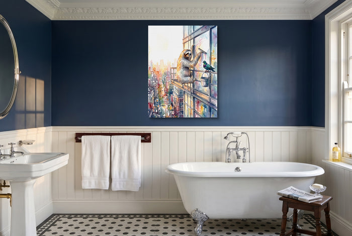 Sloth Window Washer — sloth window washer small bathroom interior 2 1port flush print