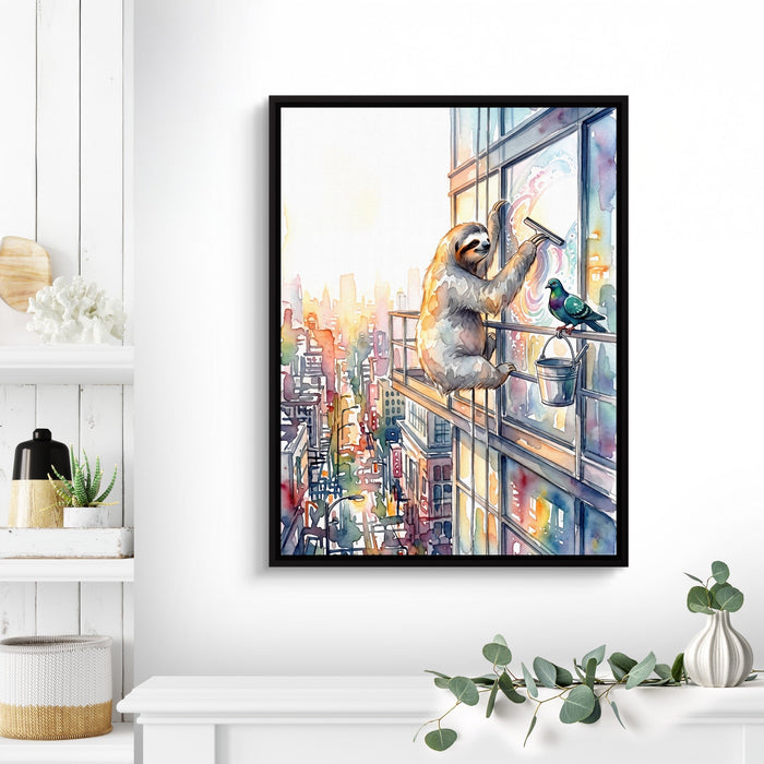 Sloth Window Washer - Luxury Wall Art