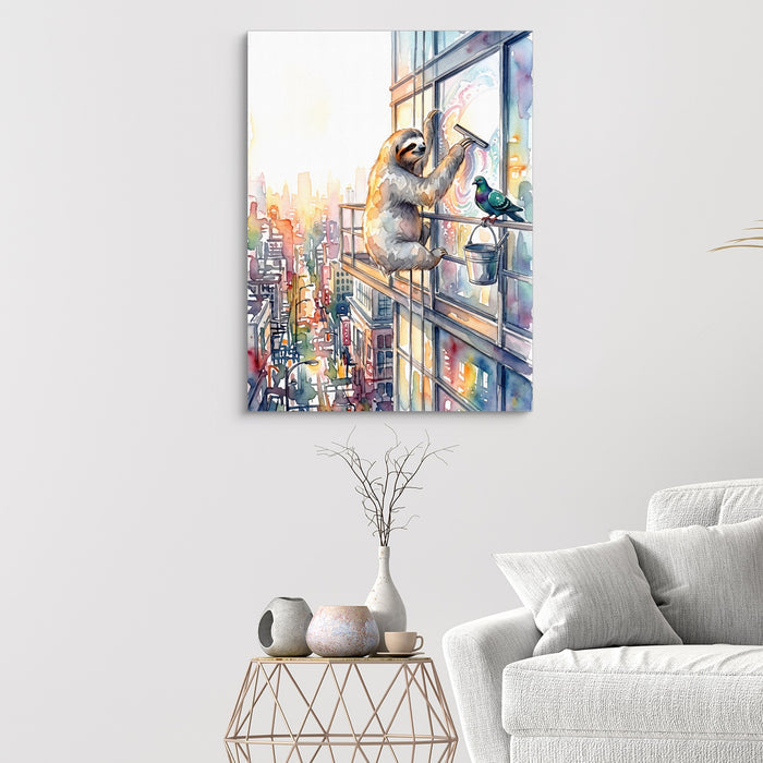 Sloth Window Washer — sloth window washer sq white walls 1port flush print