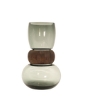 Smoke Hourglass Vase Short Gray