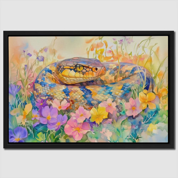 Snake in Flowers - Floral Art for Bedroom