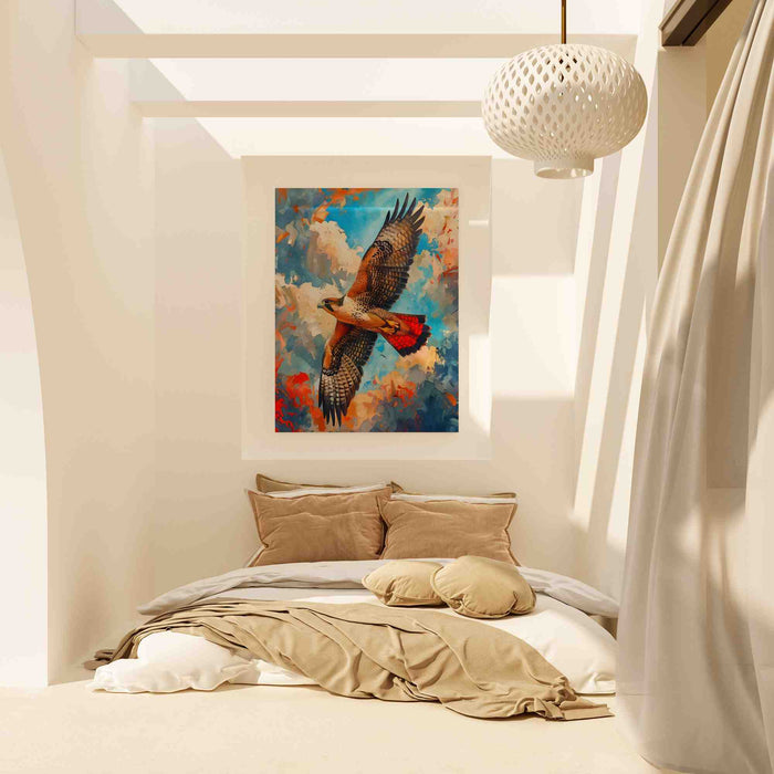 Soaring Red Hawk - Animals Art