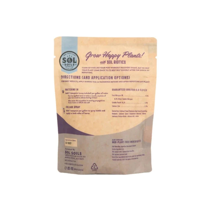 Plants food package with text and branding on a white background