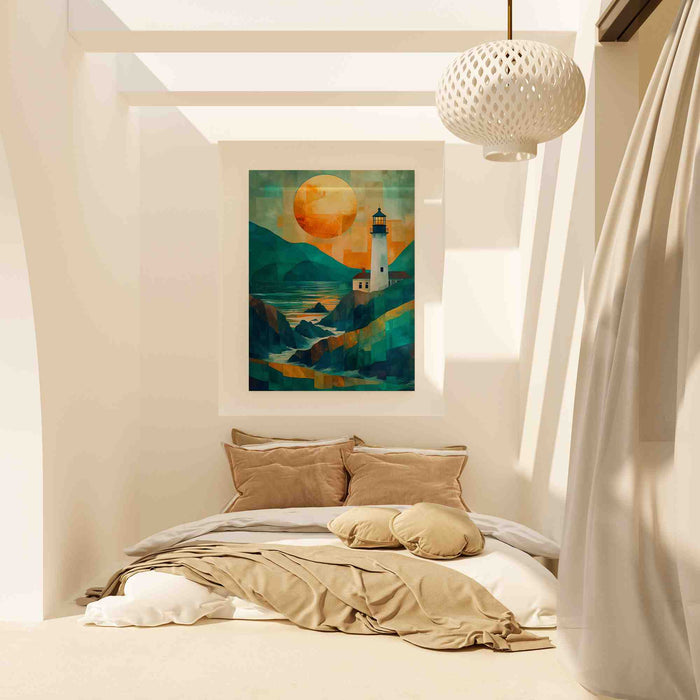 Solar Radiance - Teal Canvas Wall Art