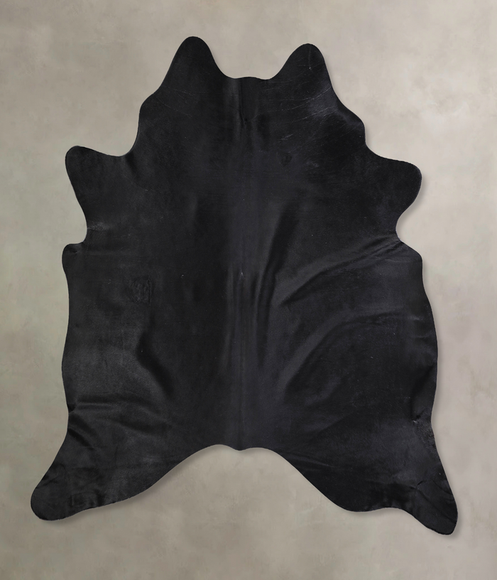 Solid Black Cowhide Rug #A33496