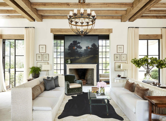Solid Black Cowhide Rug #A33207