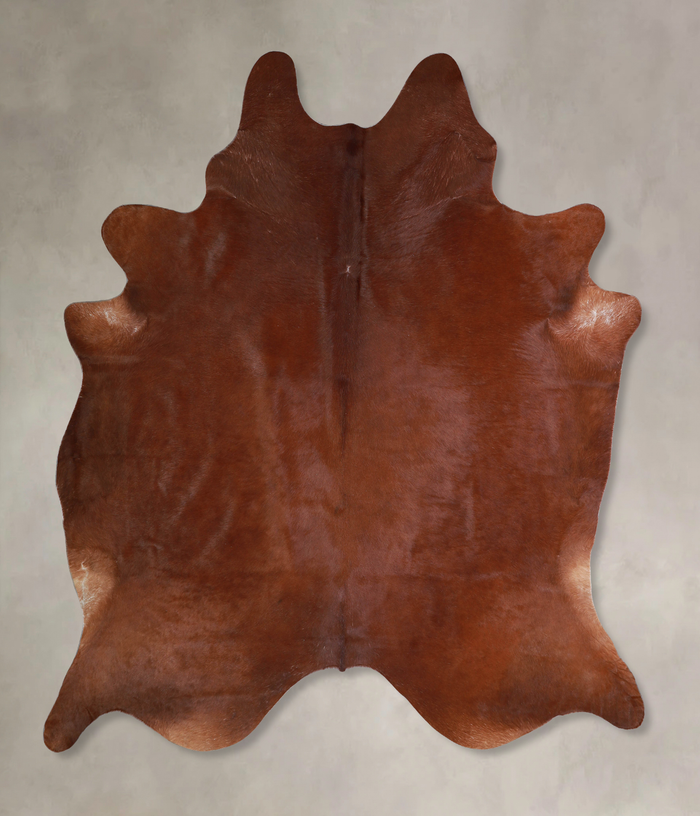 Solid Brown Cowhide Rug #A33192