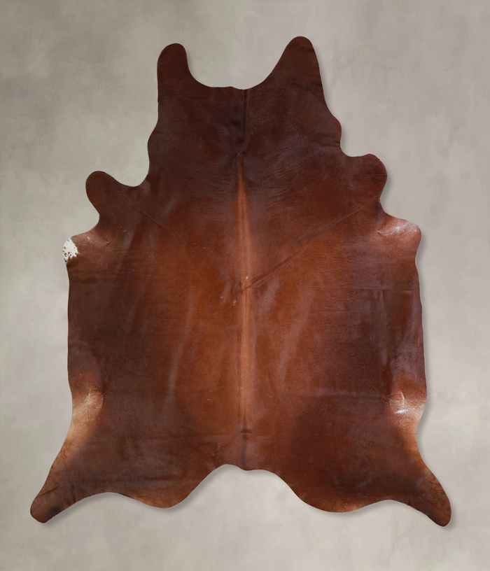 Solid Brown Cowhide Rug #A33195