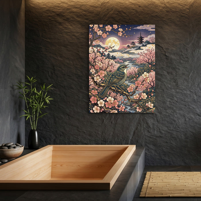 Songbird Sakura Moon — songbird sakura moon sq bamboo bathroom 1port flush print