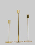 Sovereign Gold Taper Candle Holders  Set of 3