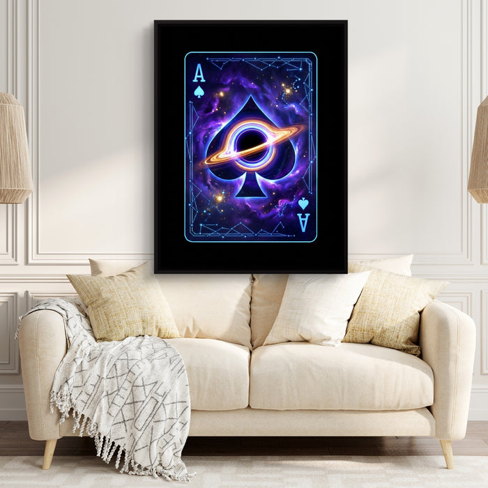 Space Ace Spades Card — space ace spades card sq couch chair 1port framed black