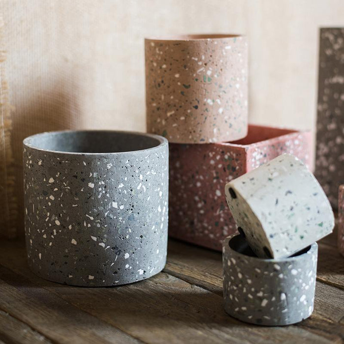 Speckled Cement Planter in Various Shape, Colors, and Sizes - Ed's Plant Shop