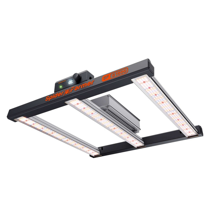 Spider Farmer G1500 150W full spectrum LED grow light overhead view