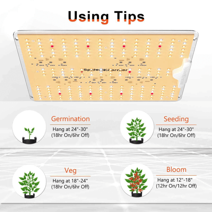 Spider Farmer SF1000D LED Grow Light | Full Spectrum, Energy Efficient, 100W - Ed's Plant Shop