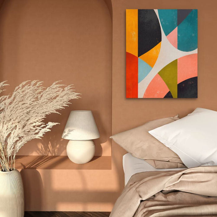 Split Circles - Abstract Wall Art in Black Frame