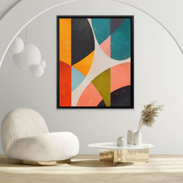 Split Circles - Yellow Canvas Print