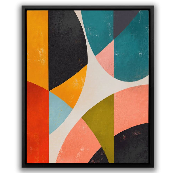 Split Circles - Abstract Yellow Canvas Wall Art